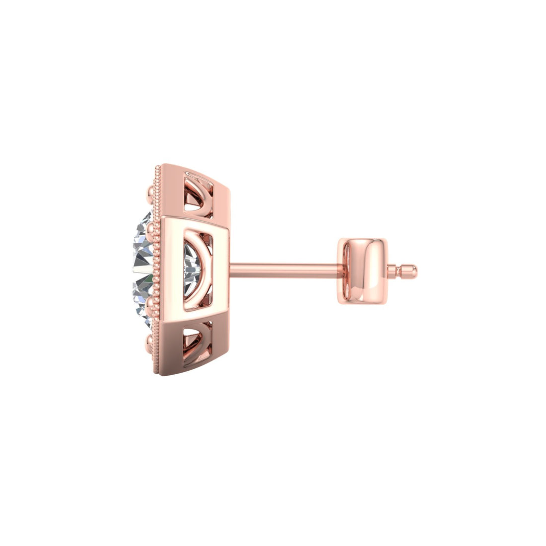 Hexagonal Diamond Stud Earrings - Krishnashray
