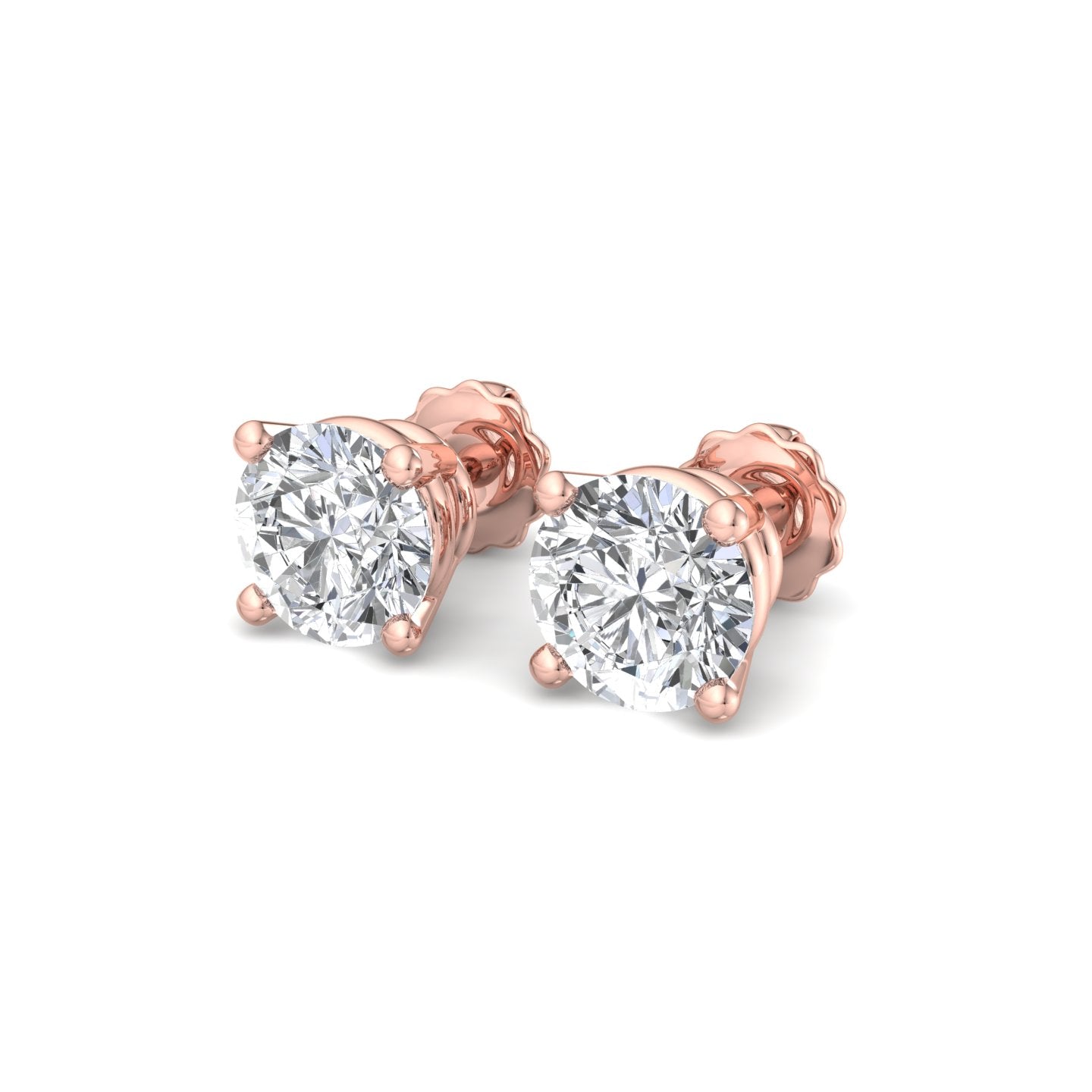 Carat Round Diamond Earrings - Krishnashray