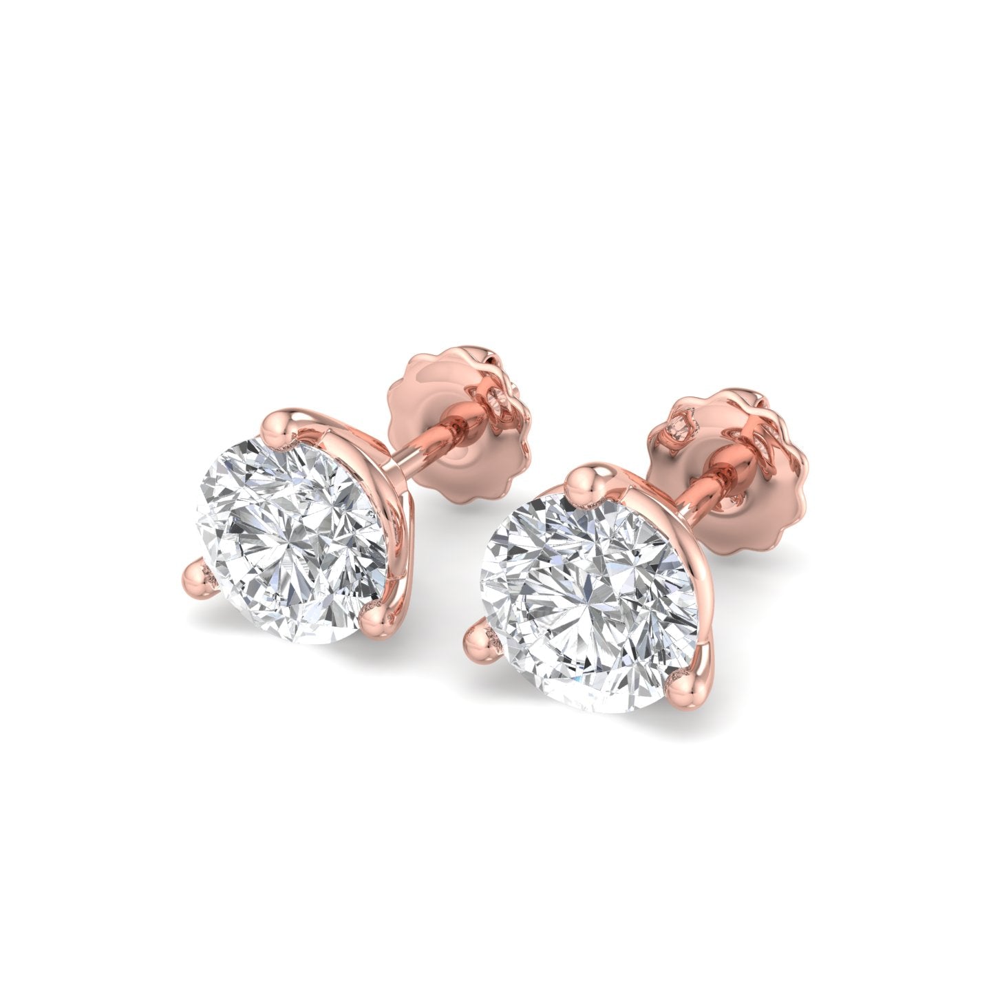 Round Cut Diamond Stud Earrings - Krishnashray
