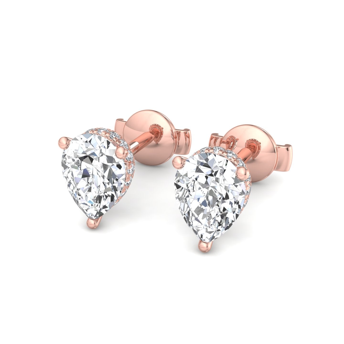 Rose Gold Diamond Stud Earrings - Krishnashray