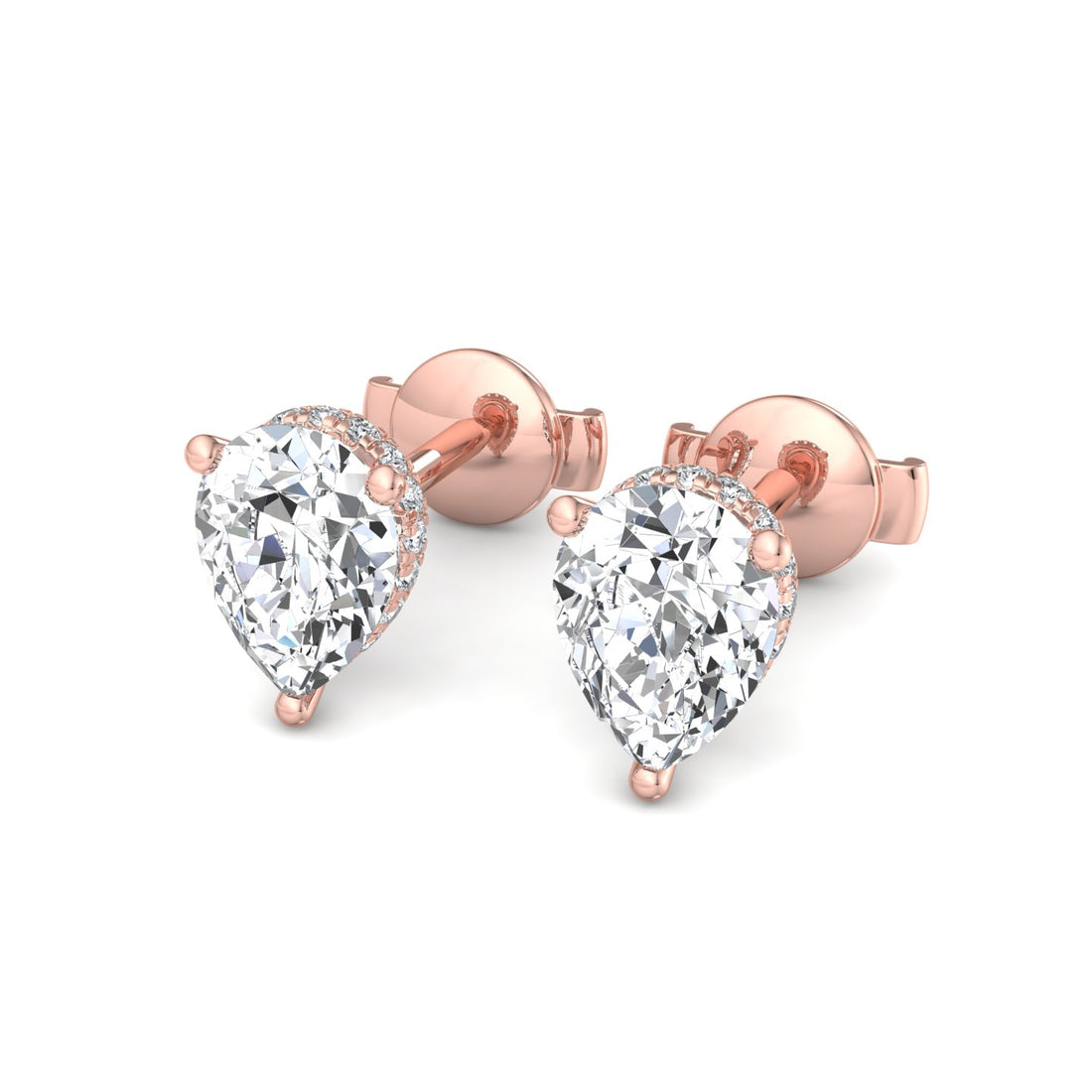 Rose Gold Diamond Stud Earrings - Krishnashray