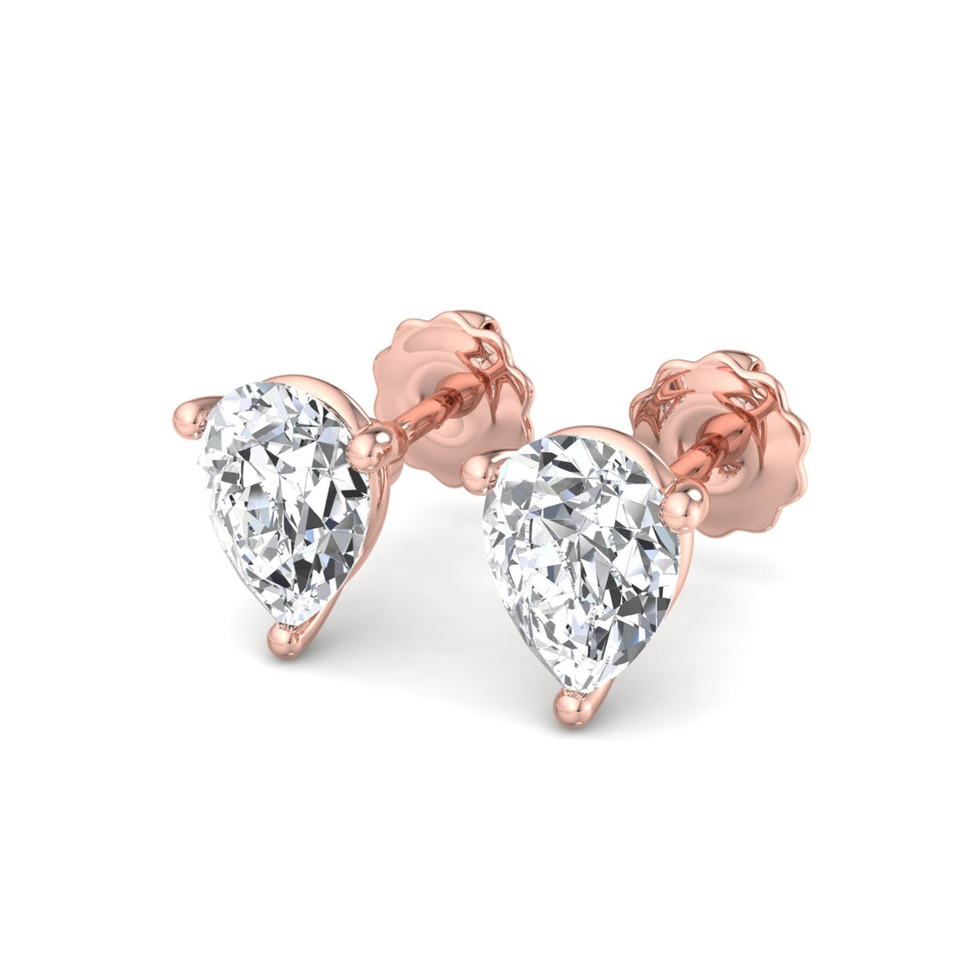 Elegant Pear Diamond Stud Earrings - Krishnashray