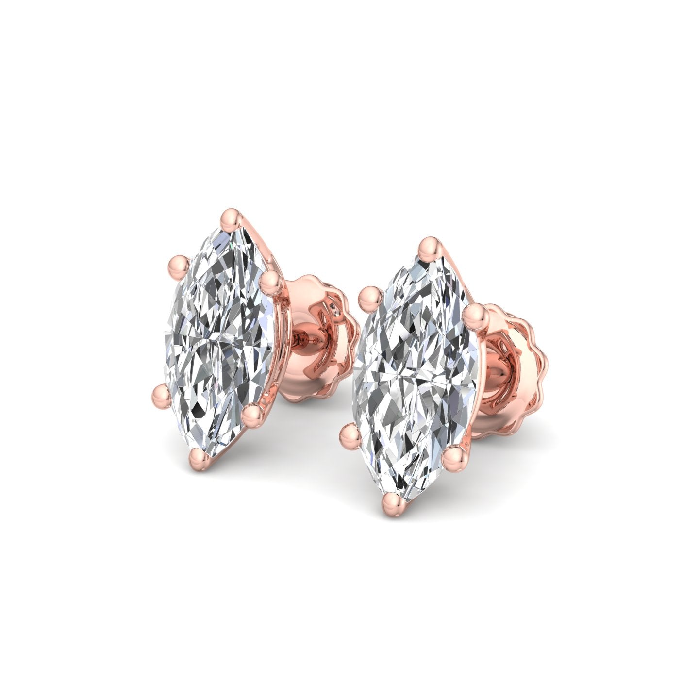 Marquise Diamond Stud Earrings - Krishnashray