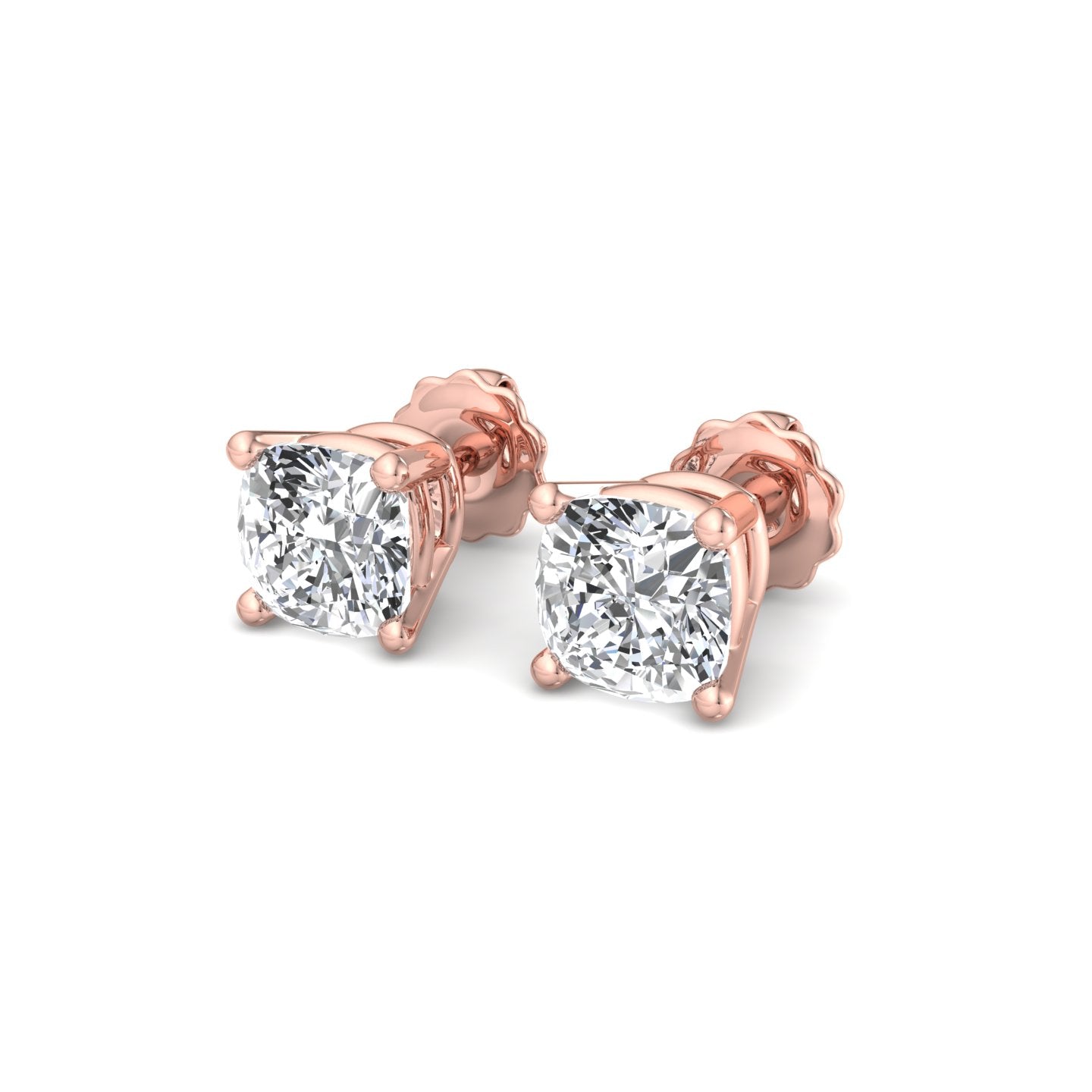 Cushion Cut Diamond Stud Earrings - Krishnashray