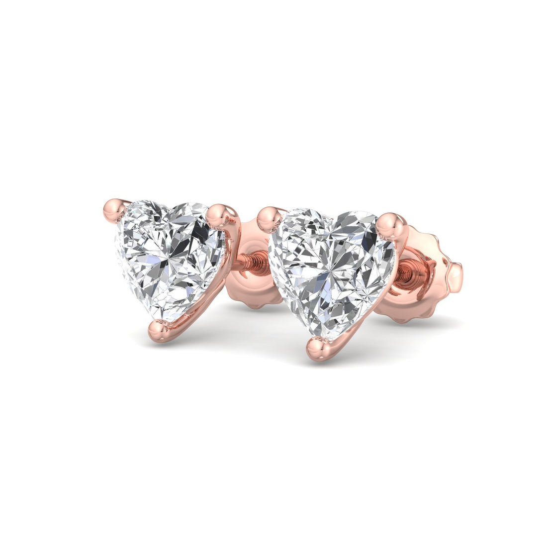 Heart Cut Diamond Earrings - Krishnashray