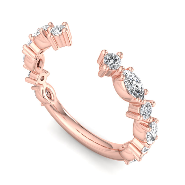 Open Gold Ring with Diamonds - Krishnashray