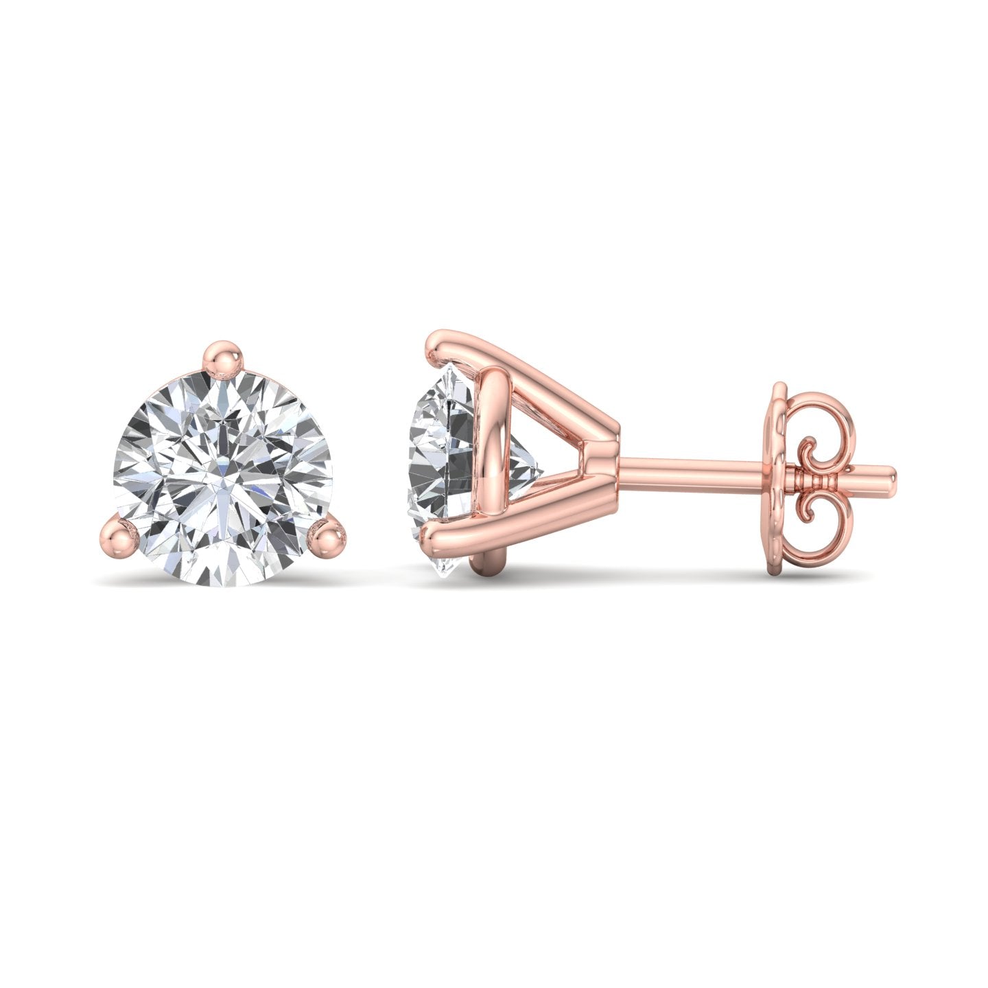 Round Cut Diamond Stud Earrings - Krishnashray