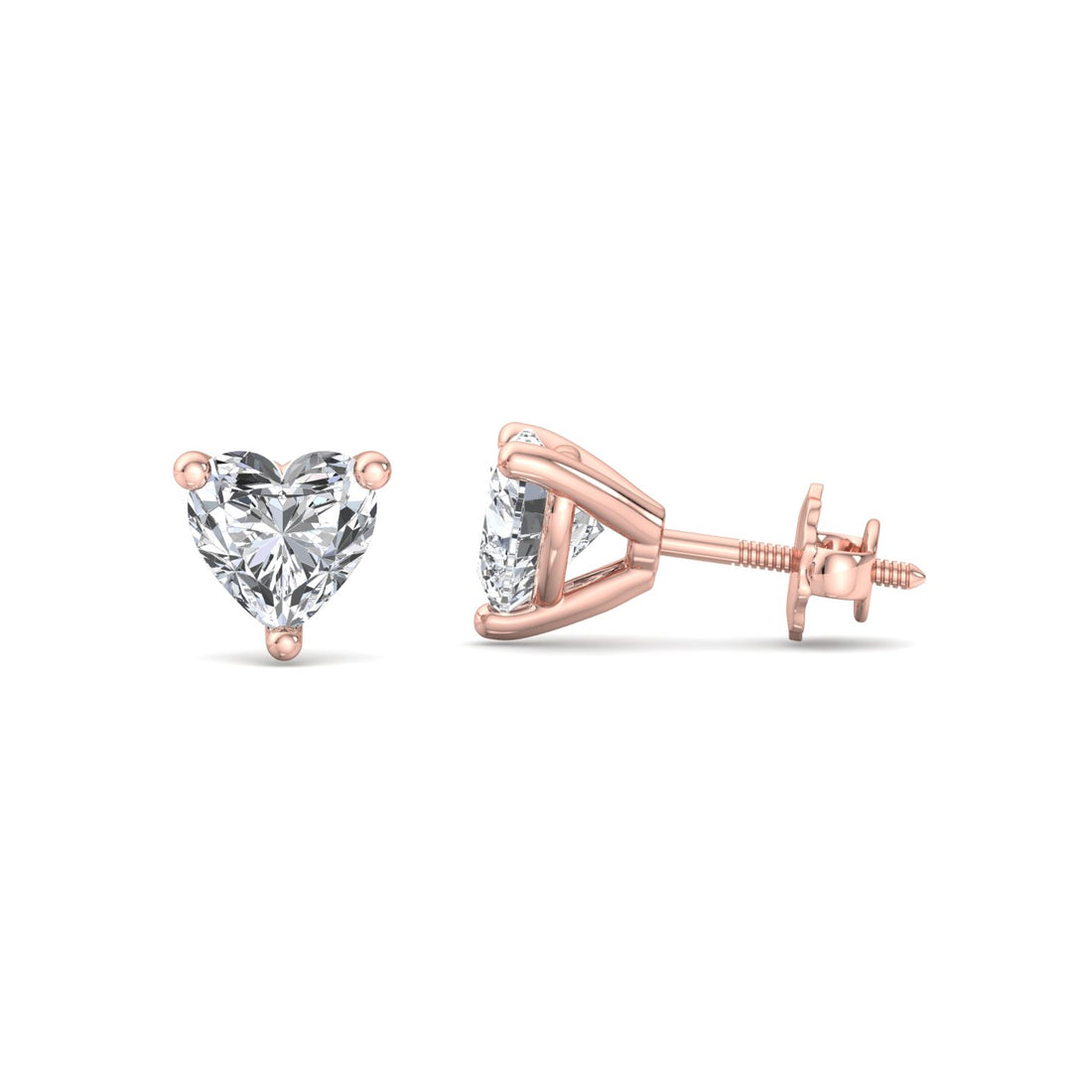 Heart Cut Diamond Earrings - Krishnashray
