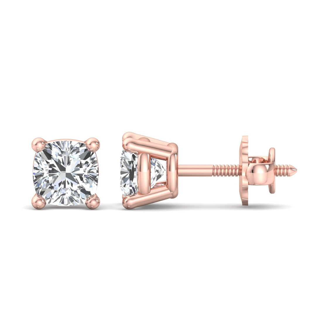 Cushion Cut Stud Earrings - Krishnashray