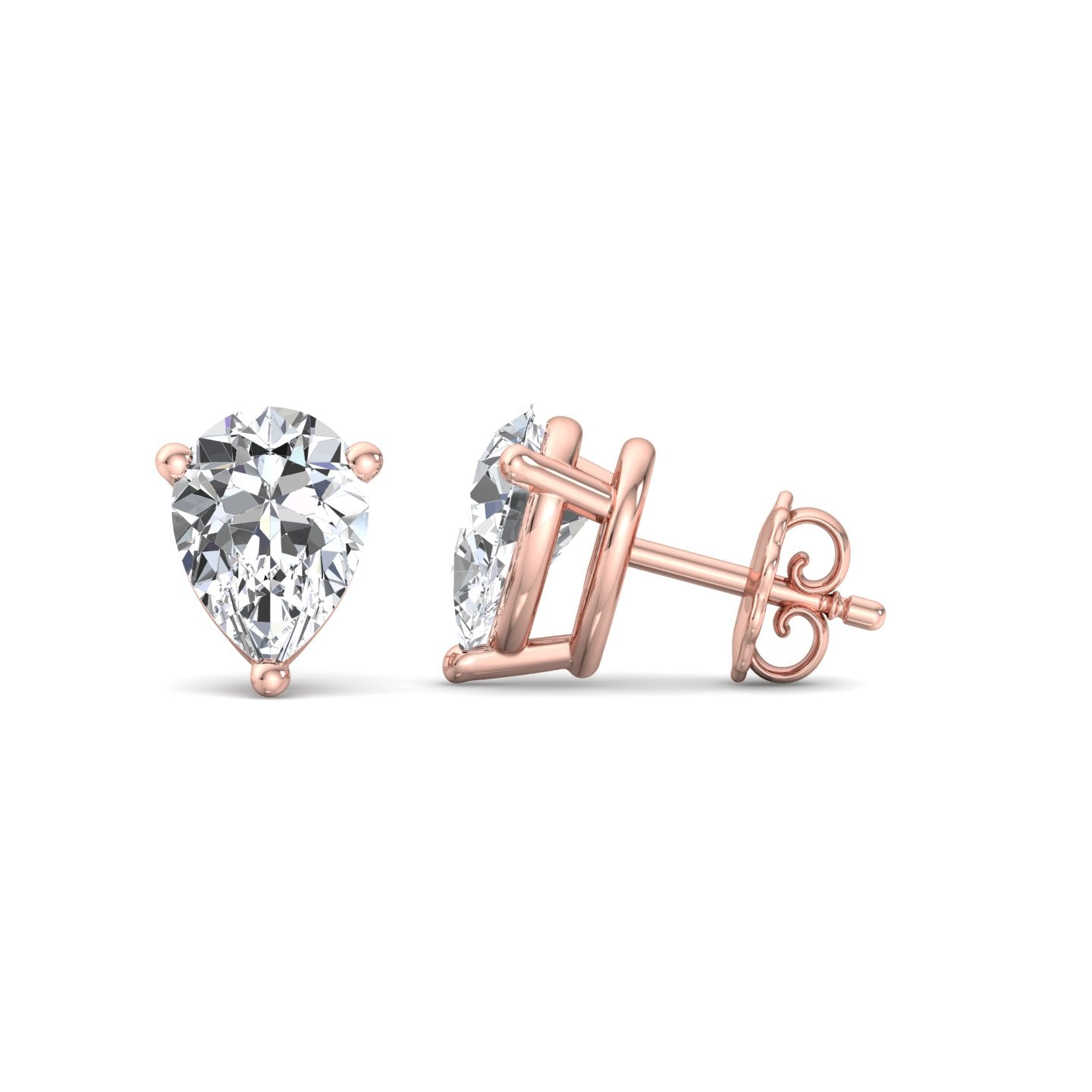 Heart-Shaped Diamond Stud Earrings - Krishnashray