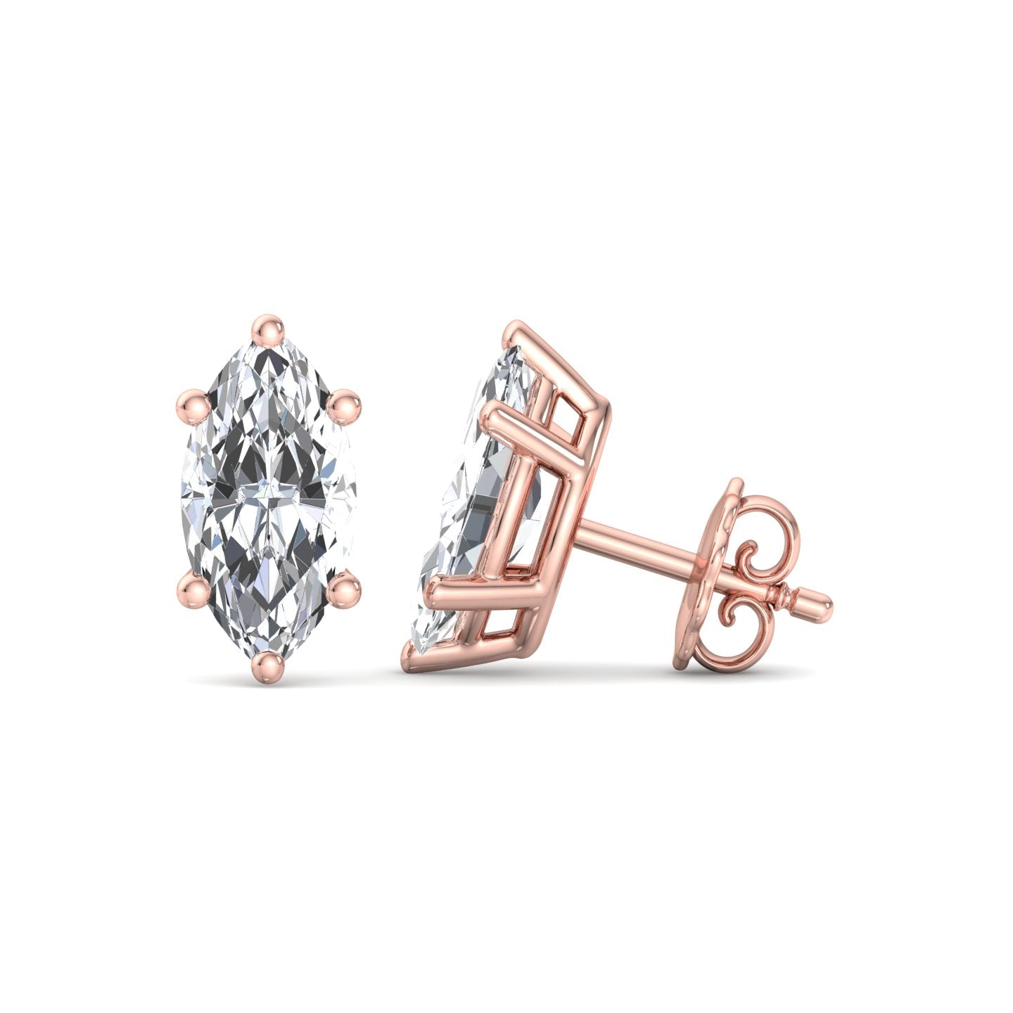 Marquise Diamond Stud Earrings - Krishnashray