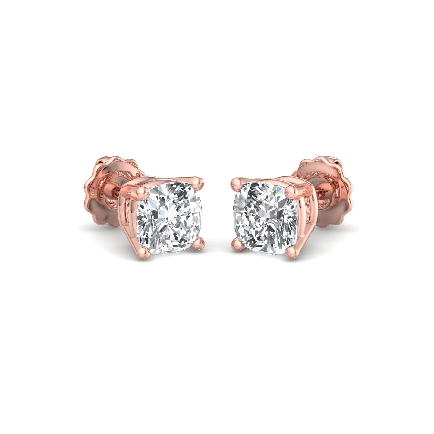 Cushion Cut Diamond Stud Earrings - Krishnashray