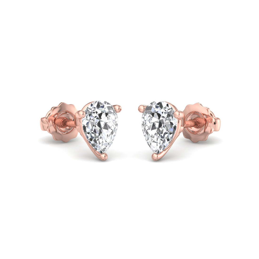 Heart-Shaped Diamond Stud Earrings