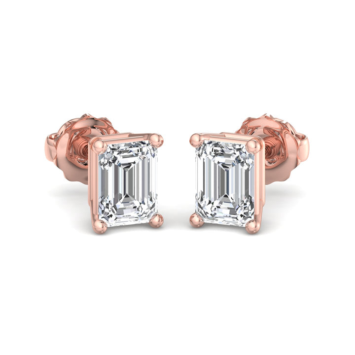 Golden Light Emerald Studs - Krishnashray