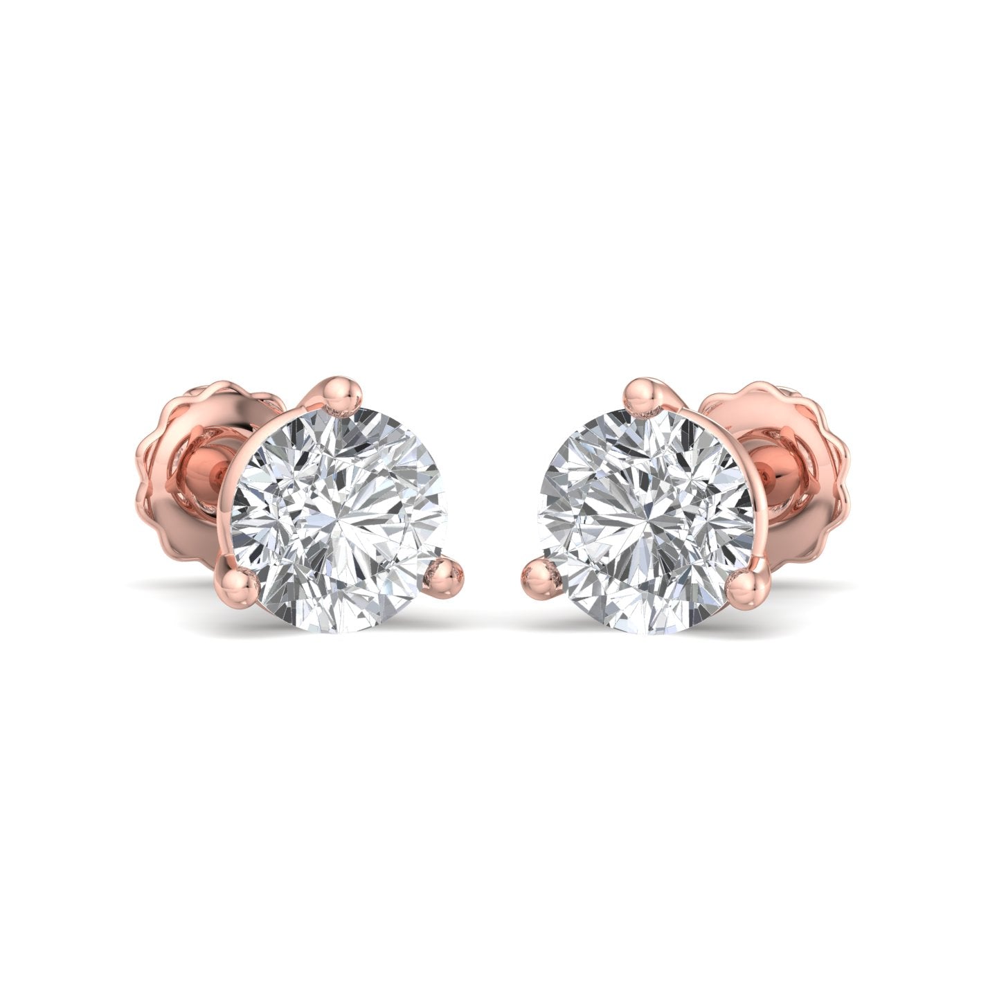 Round Cut Diamond Stud Earrings - Krishnashray