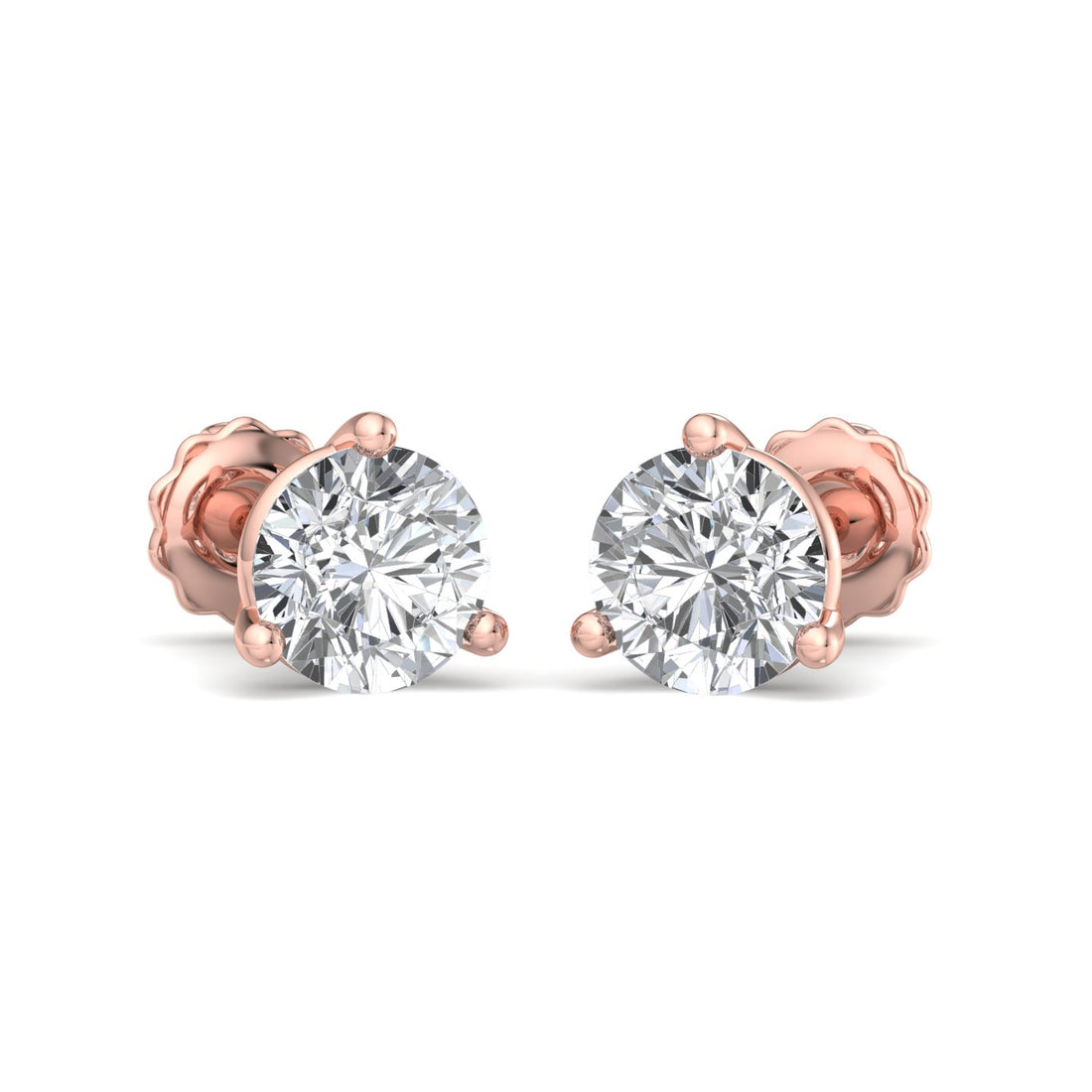 Round Cut Diamond Stud Earrings - Krishnashray