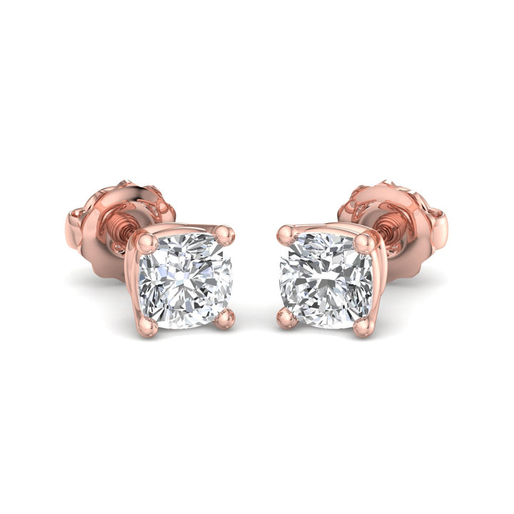 Cushion Cut Stud Earrings - Krishnashray