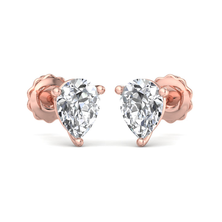 Elegant Pear Diamond Stud Earrings - Krishnashray