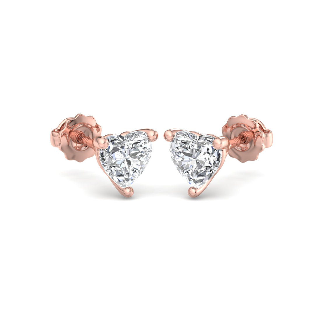 Heart Cut Diamond Earrings - Krishnashray