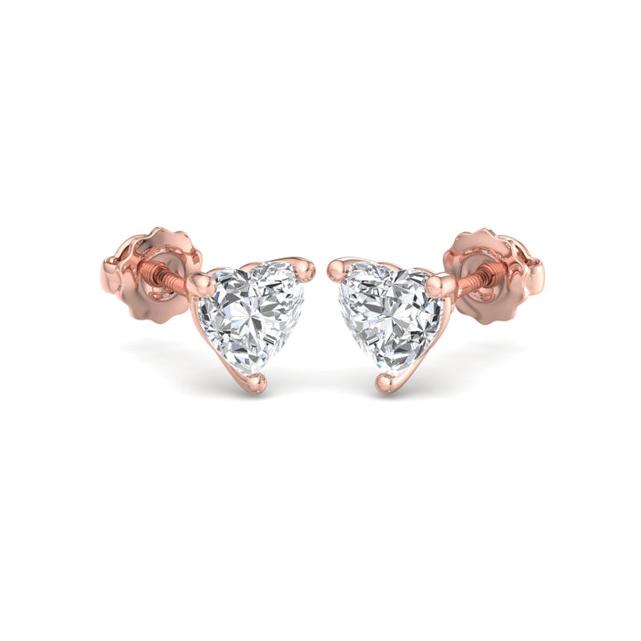 Heart Cut Diamond Earrings - Krishnashray