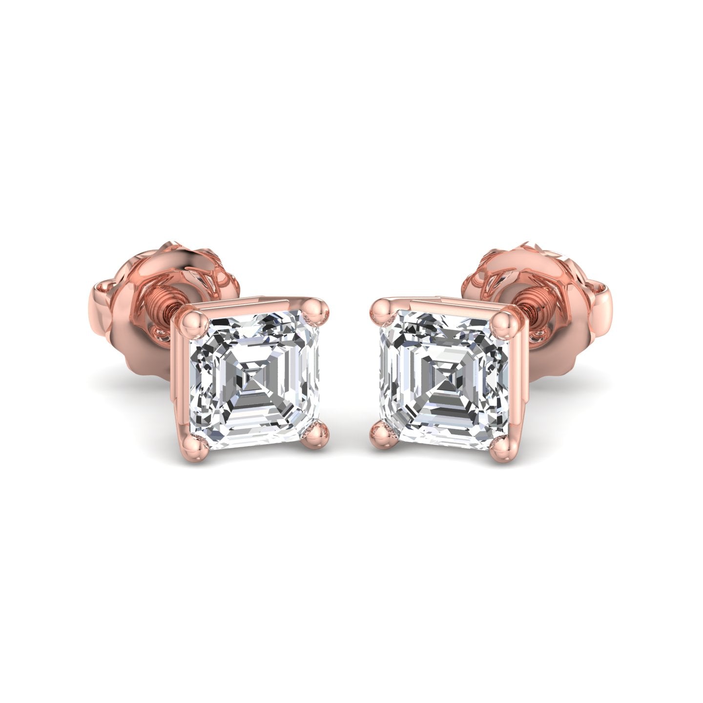 Asscher Cut Stud Earrings - Krishnashray