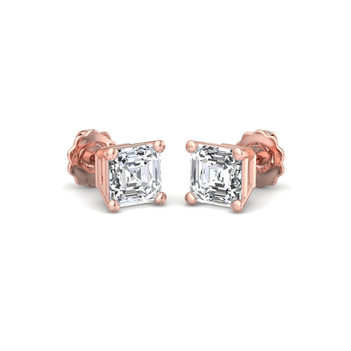 Emerald Cut Diamond Stud Earrings - Krishnashray