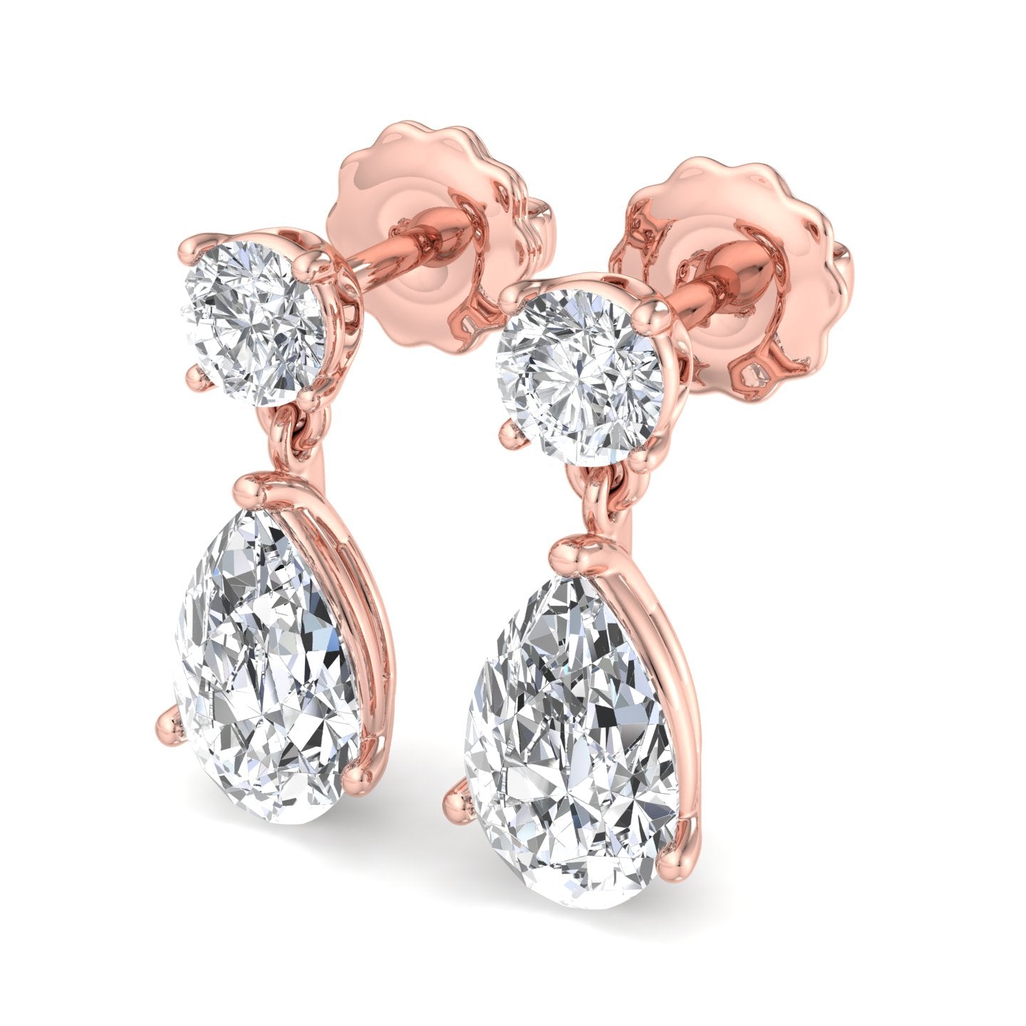 Minimal pear-cut diamond drop earrings – KRISHNASHRAY JEWELS Singapore exclusive