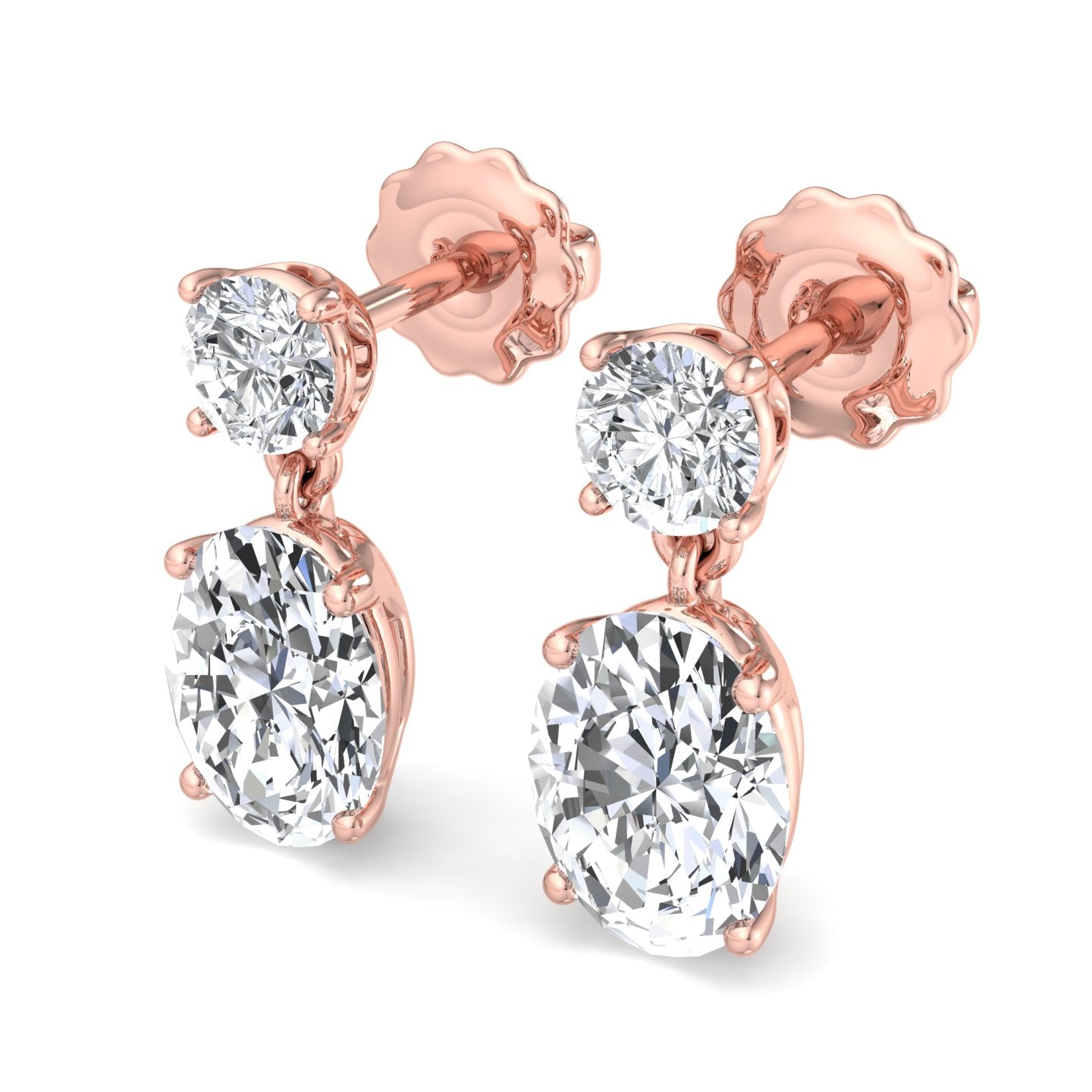 Double Diamond Drop Earrings - Krishnashray