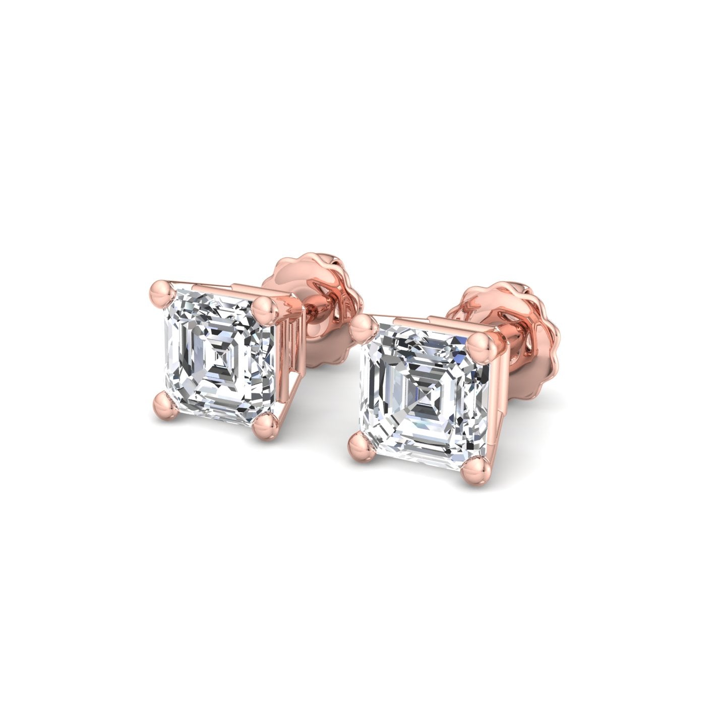 Emerald Cut Diamond Stud Earrings - Krishnashray