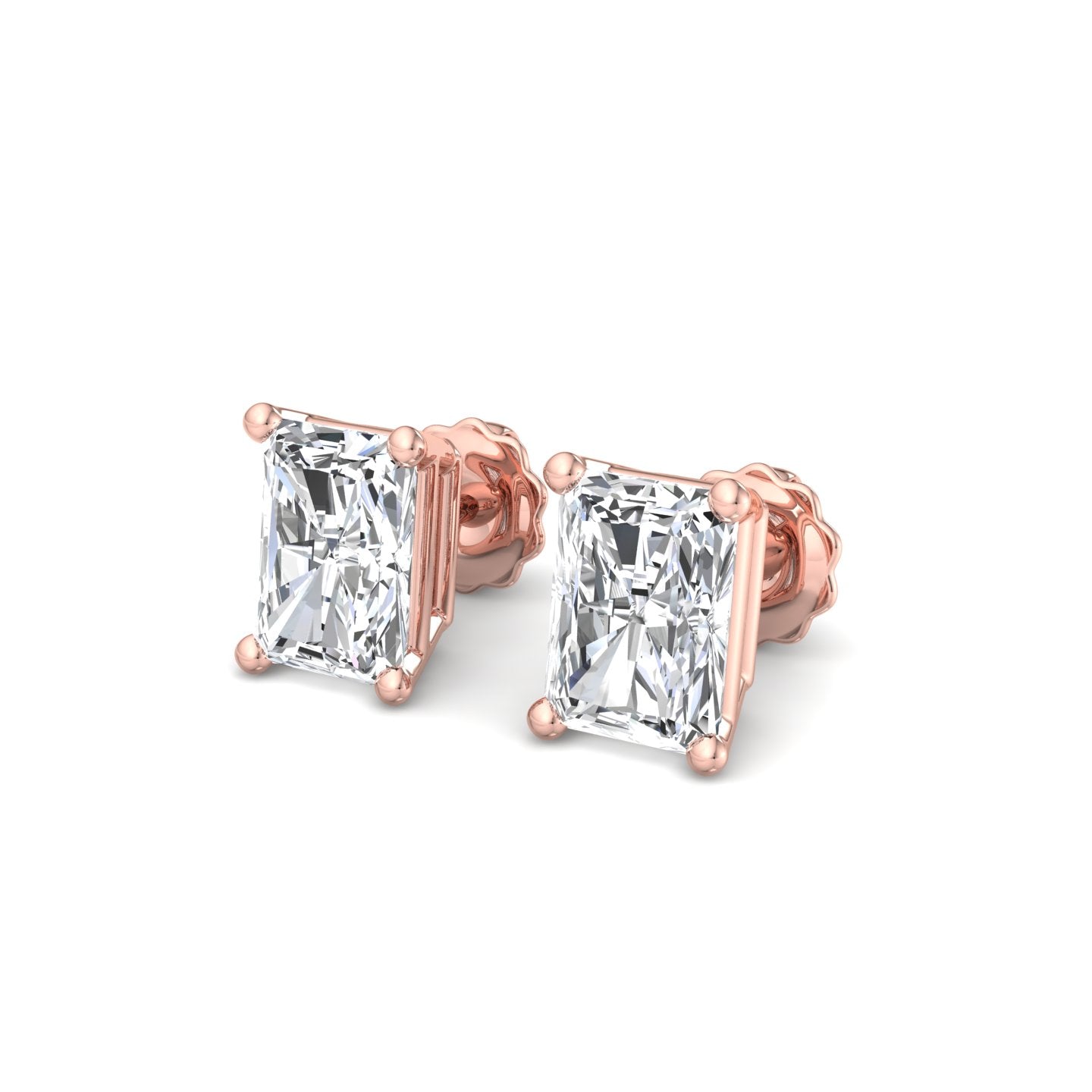 Square Cut Diamond Earrings - Krishnashray
