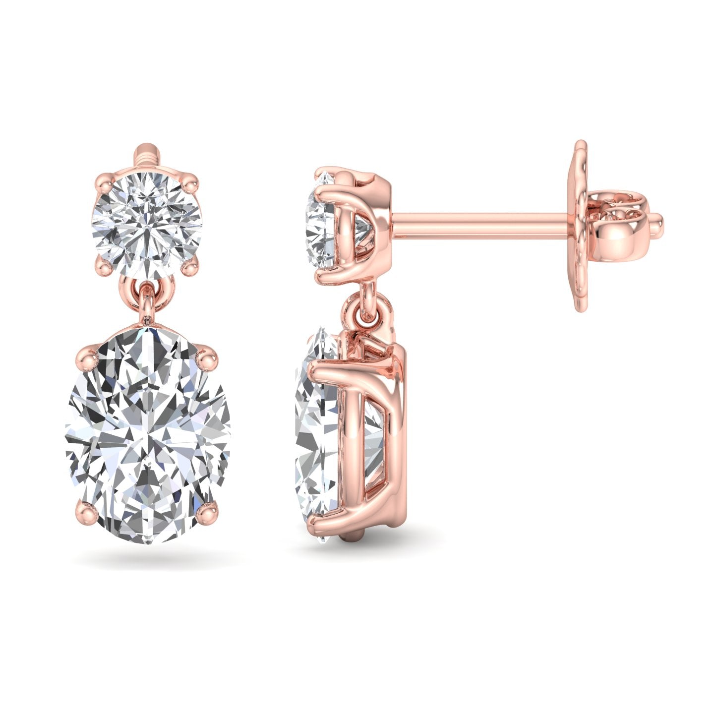 Double Diamond Drop Earrings - Krishnashray