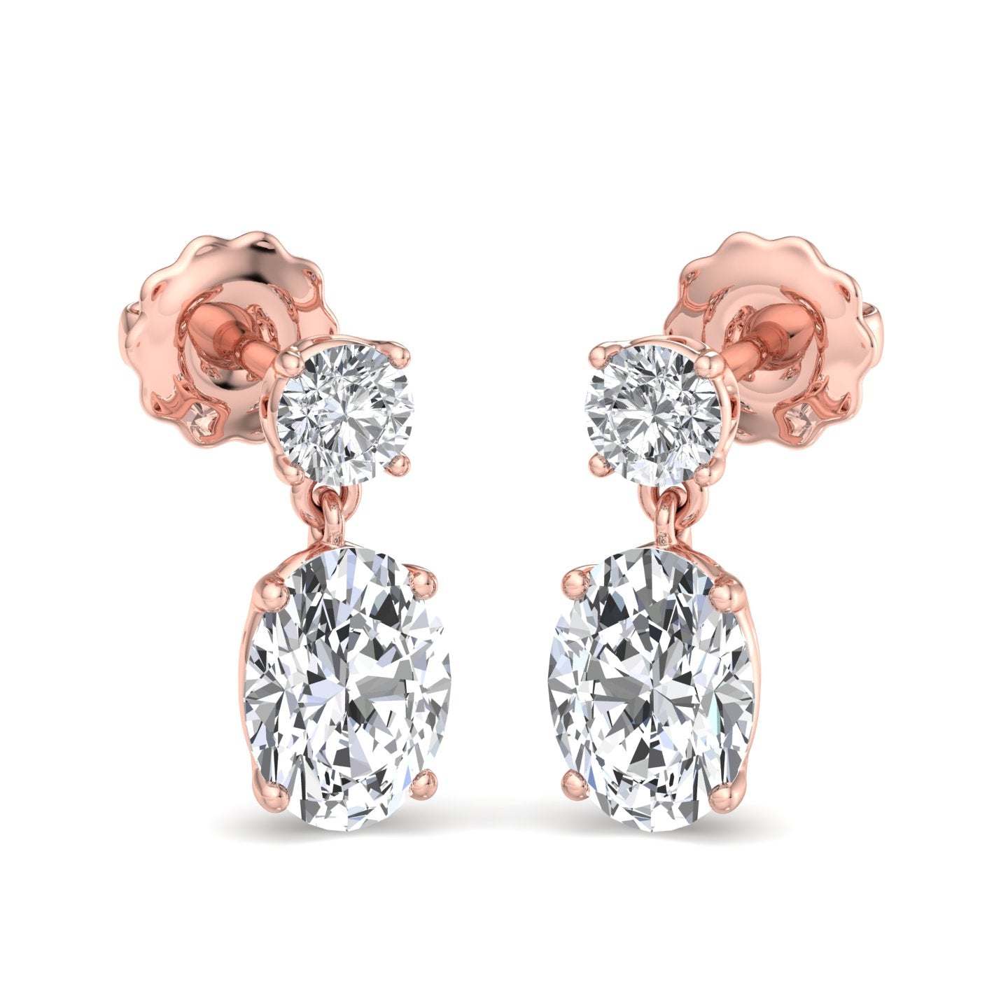 Double Diamond Drop Earrings - Krishnashray