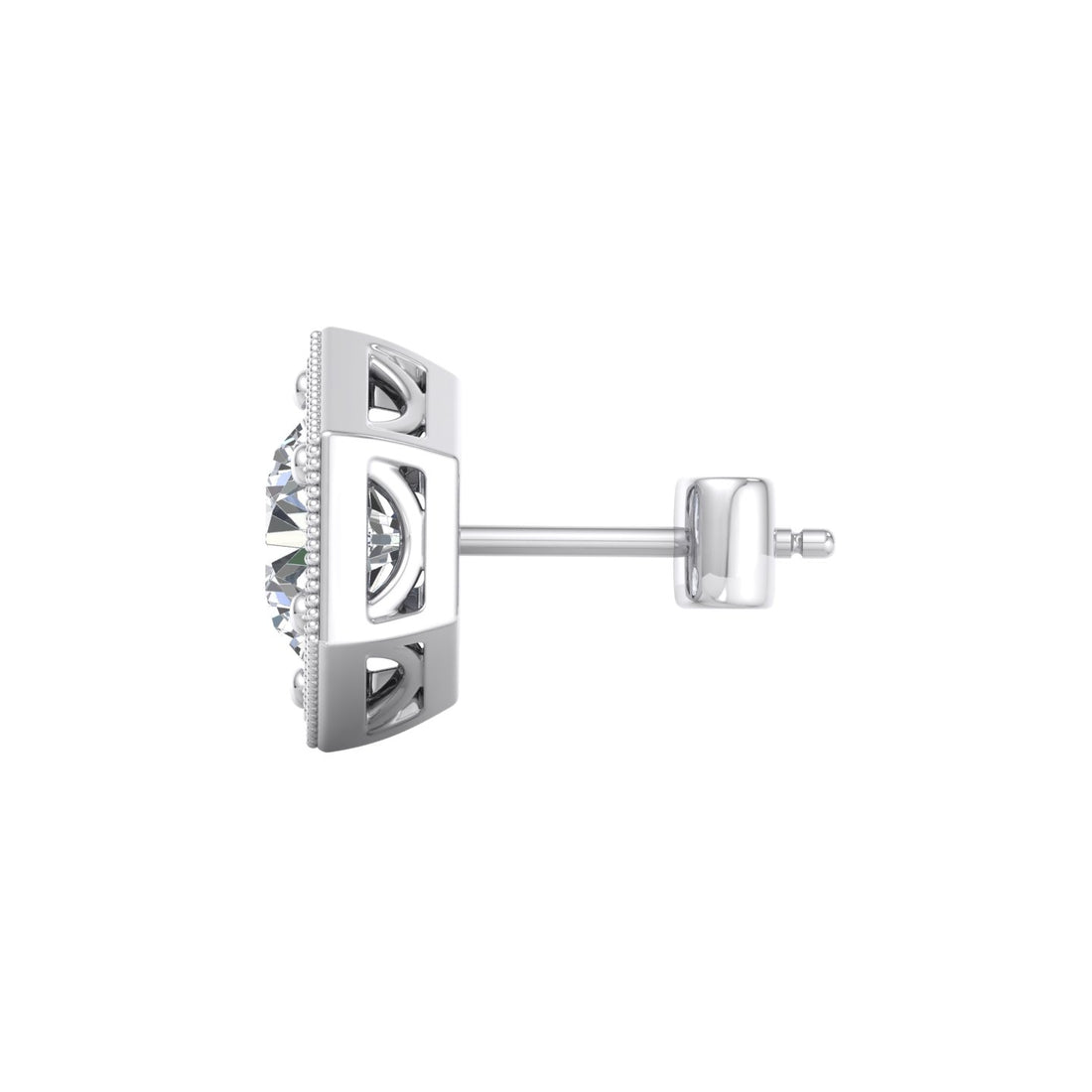 Hexagonal Diamond Stud Earrings - Krishnashray