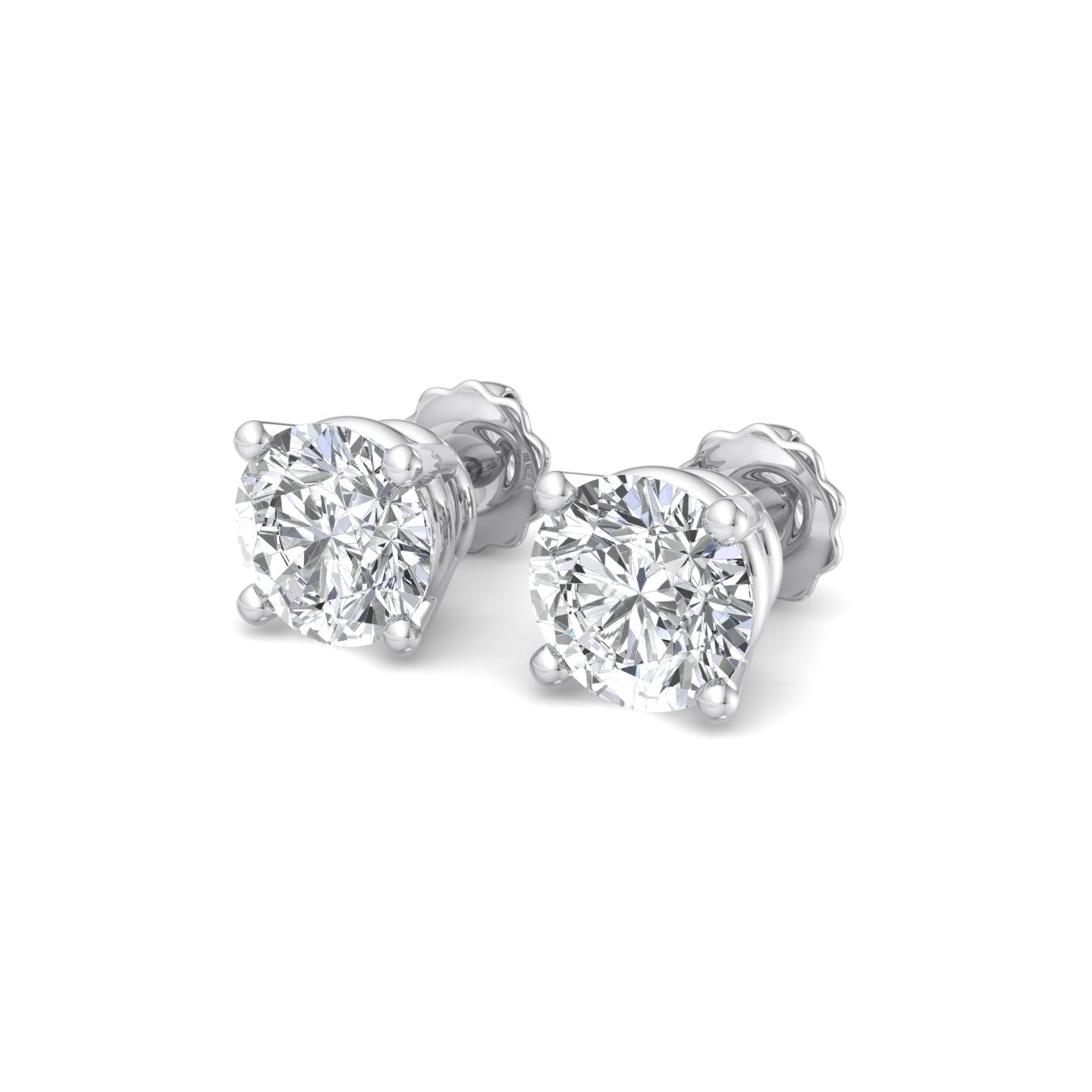Carat Round Diamond Earrings - Krishnashray