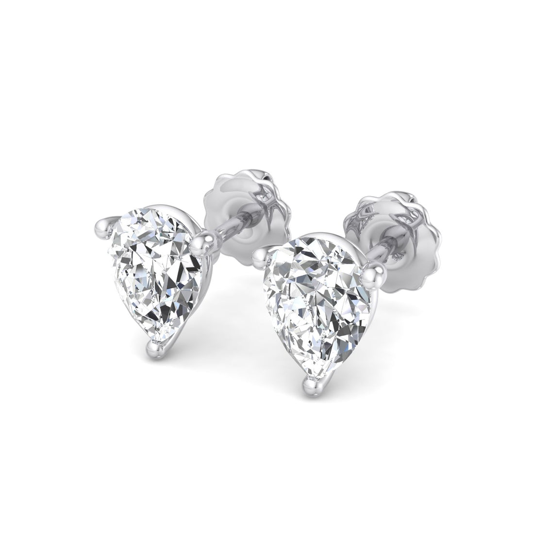 Elegant Pear Diamond Stud Earrings - Krishnashray