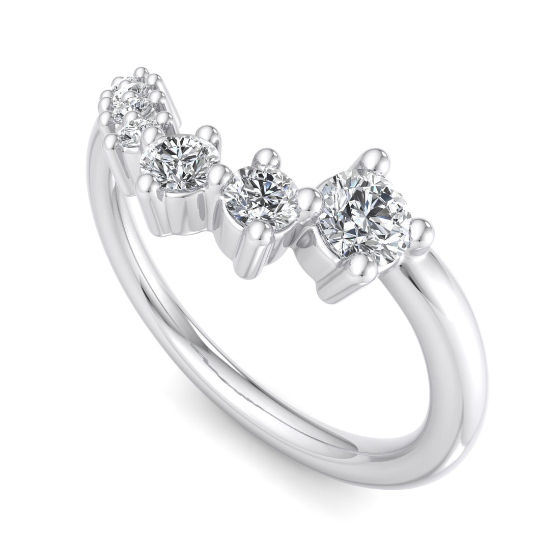 Elegant Diamond Curve Ring - Krishnashray