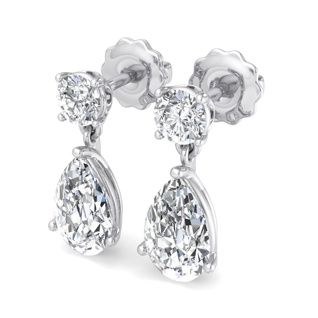 Teardrop Diamond Dangle Earrings - Krishnashray