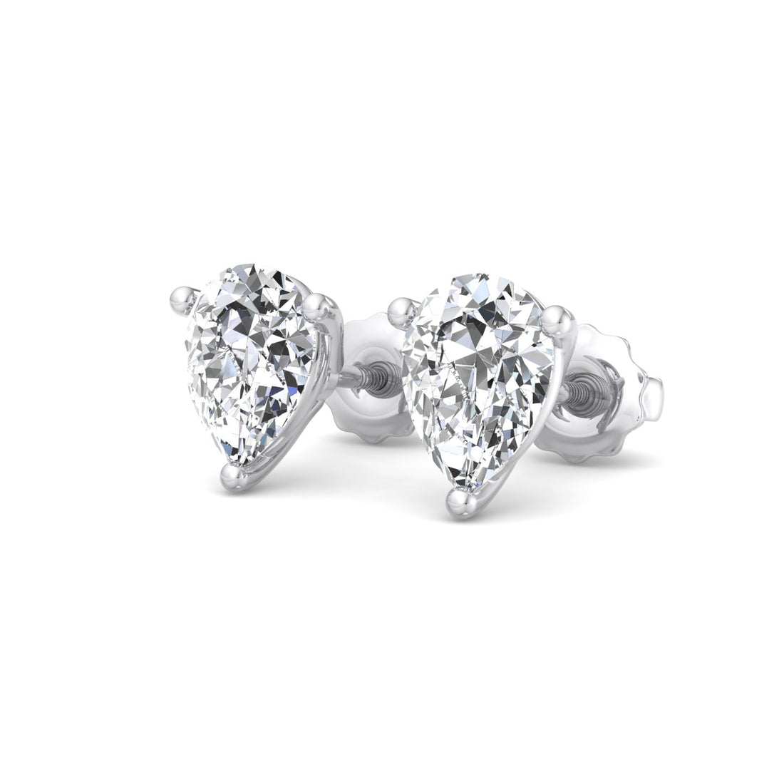 Heart-Shaped Diamond Stud Earrings