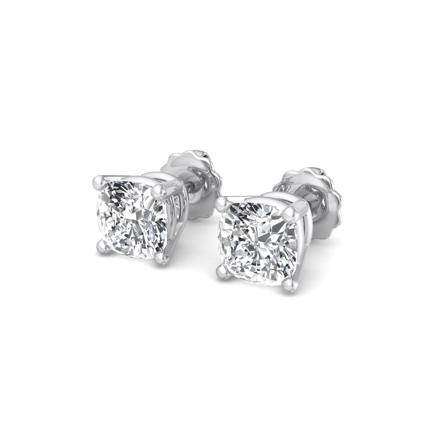 Cushion Cut Diamond Stud Earrings - Krishnashray