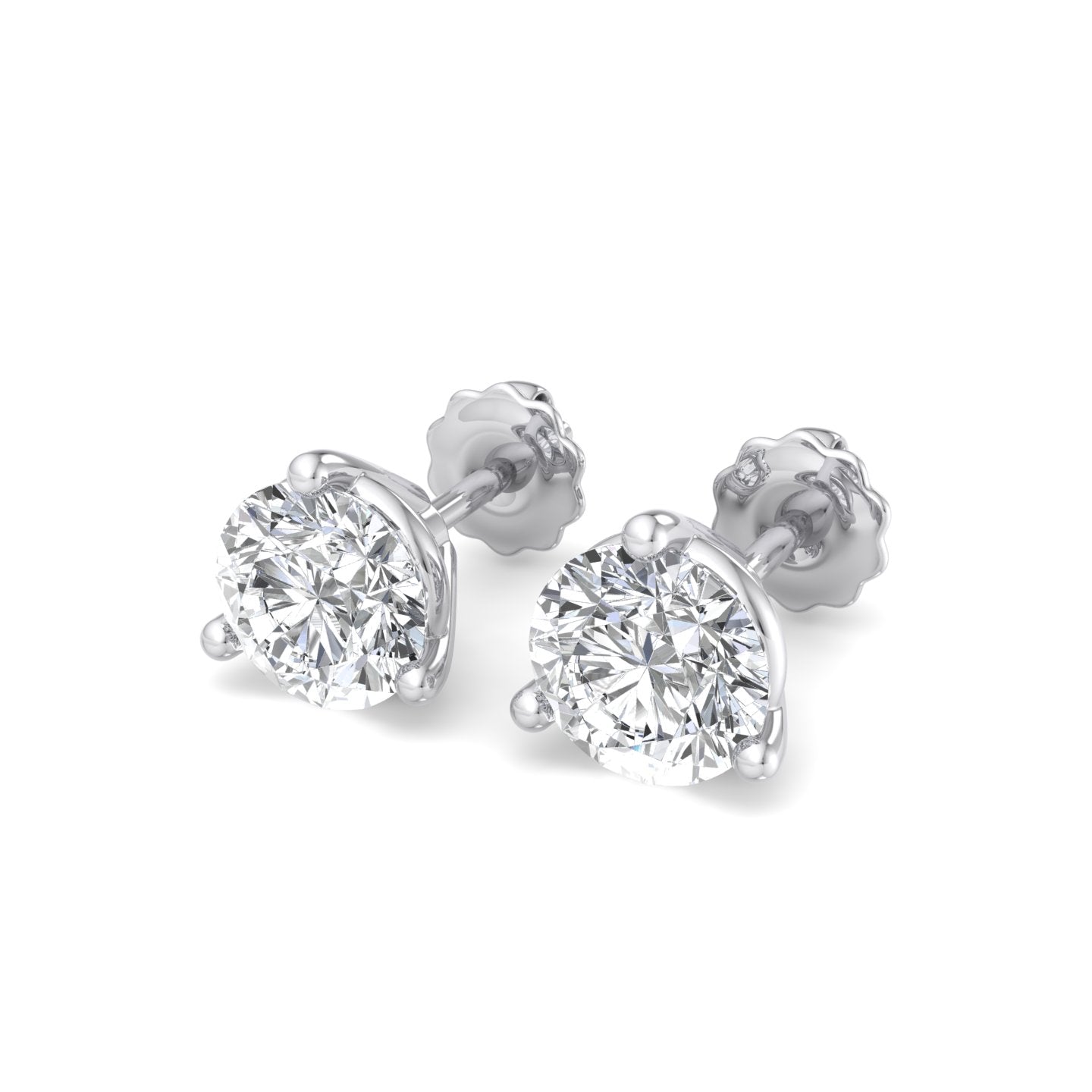 Round Cut Diamond Stud Earrings - Krishnashray