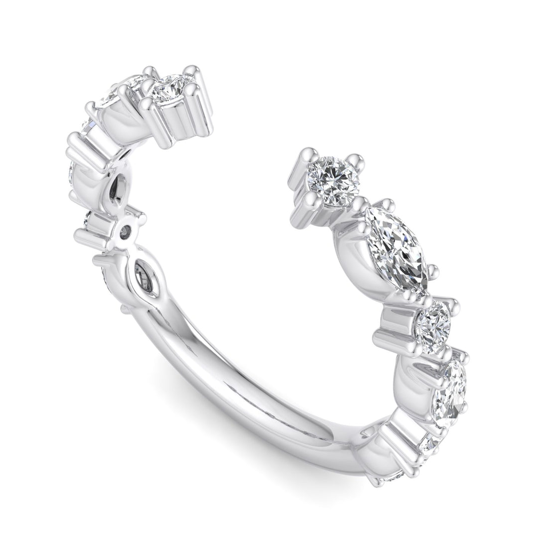 Open Gold Ring with Diamonds - Krishnashray