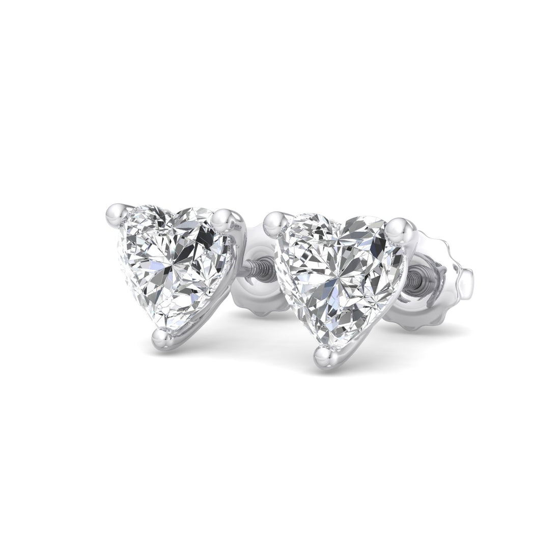 Heart Cut Diamond Earrings - Krishnashray