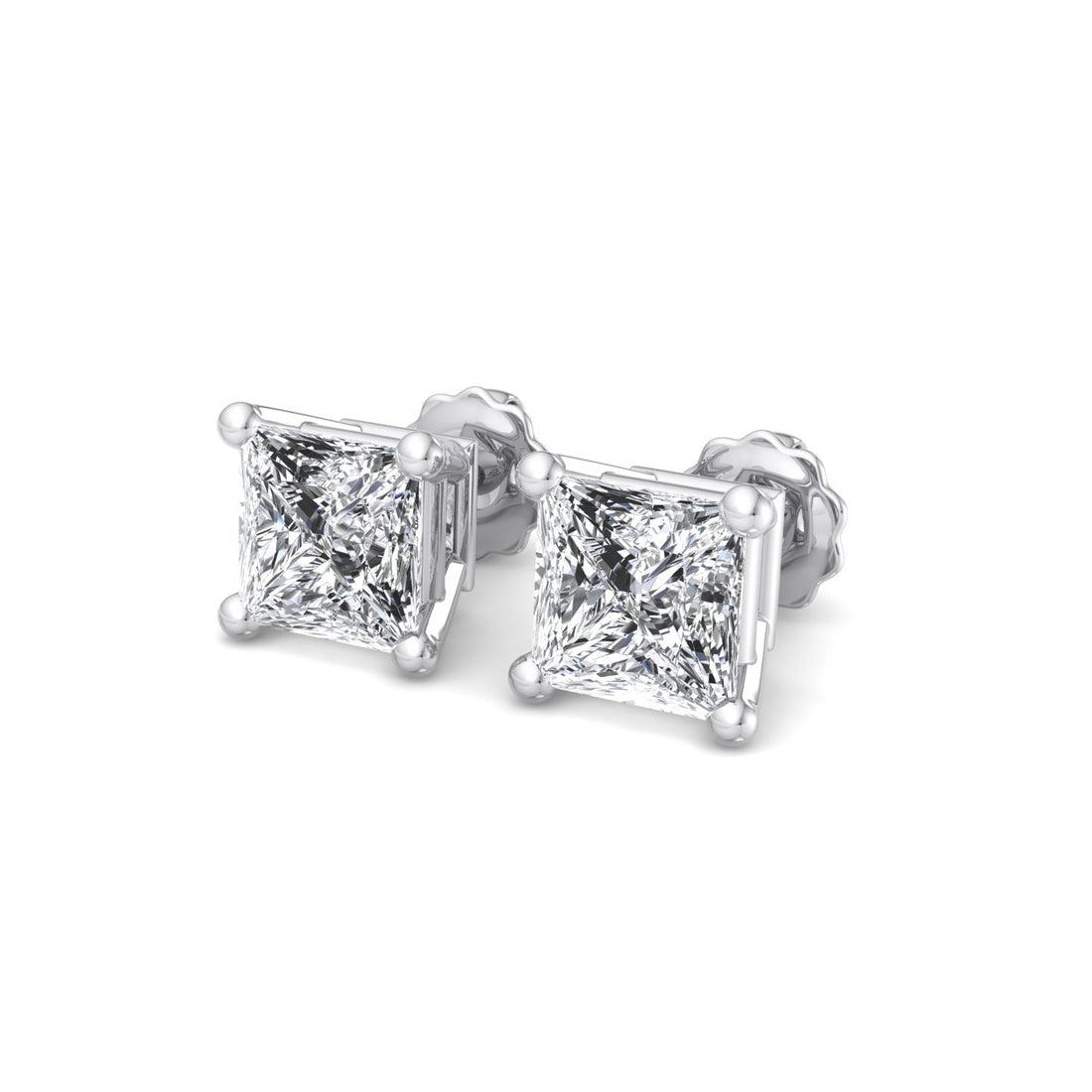 Princess Cut Diamond Stud Earrings