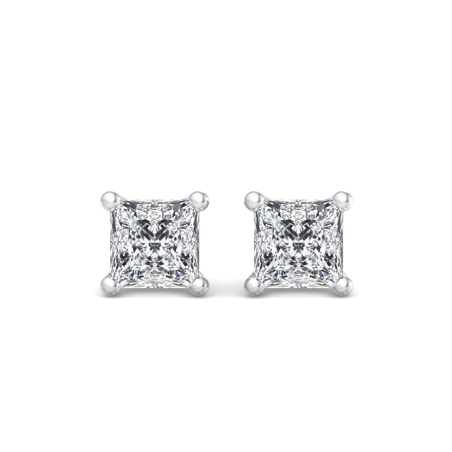 Princess Cut Diamond Stud Earrings - Krishnashray