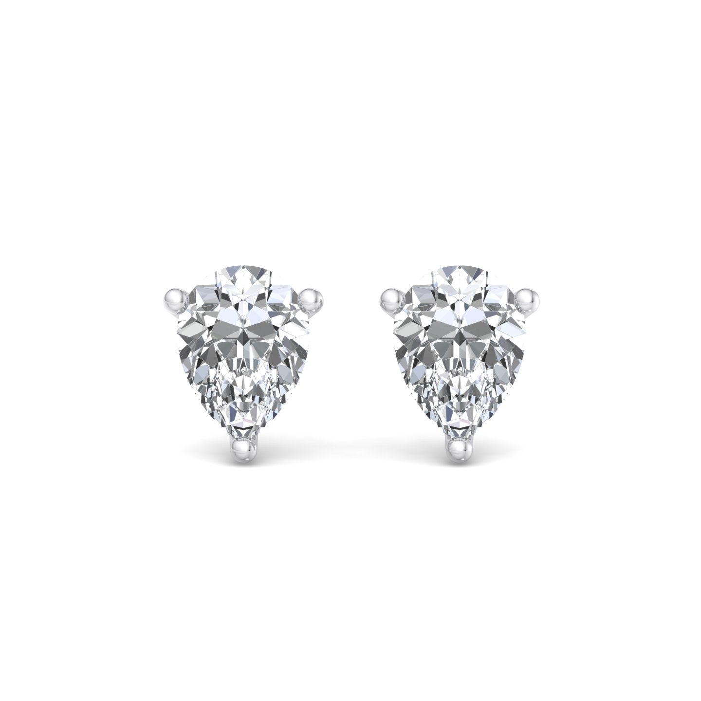 Heart-Shaped Diamond Stud Earrings - Krishnashray