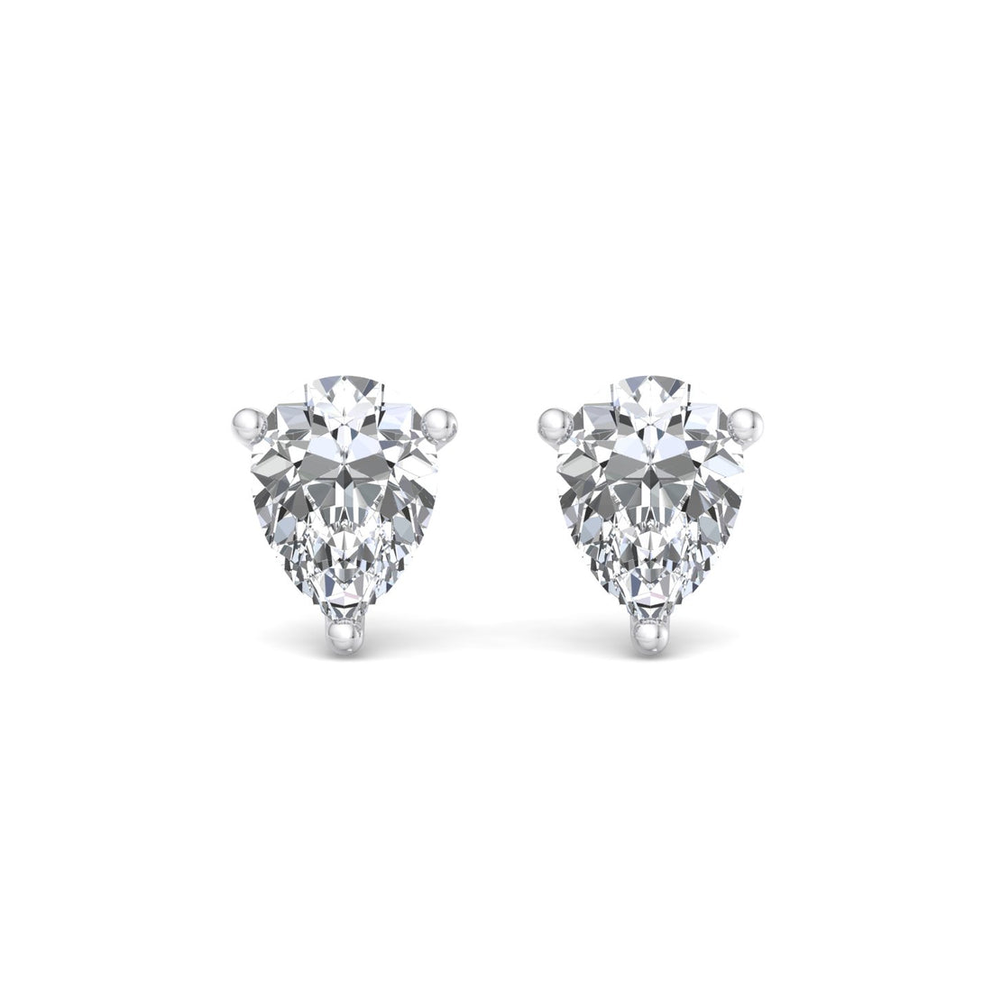 Heart-Shaped Diamond Stud Earrings