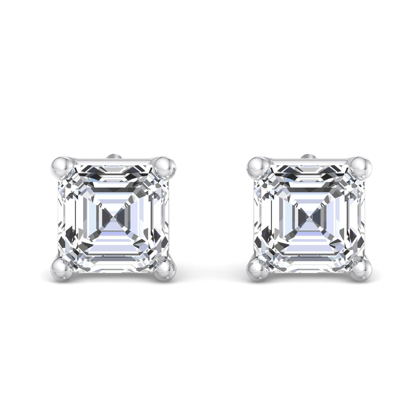 Asscher Cut Stud Earrings - Krishnashray
