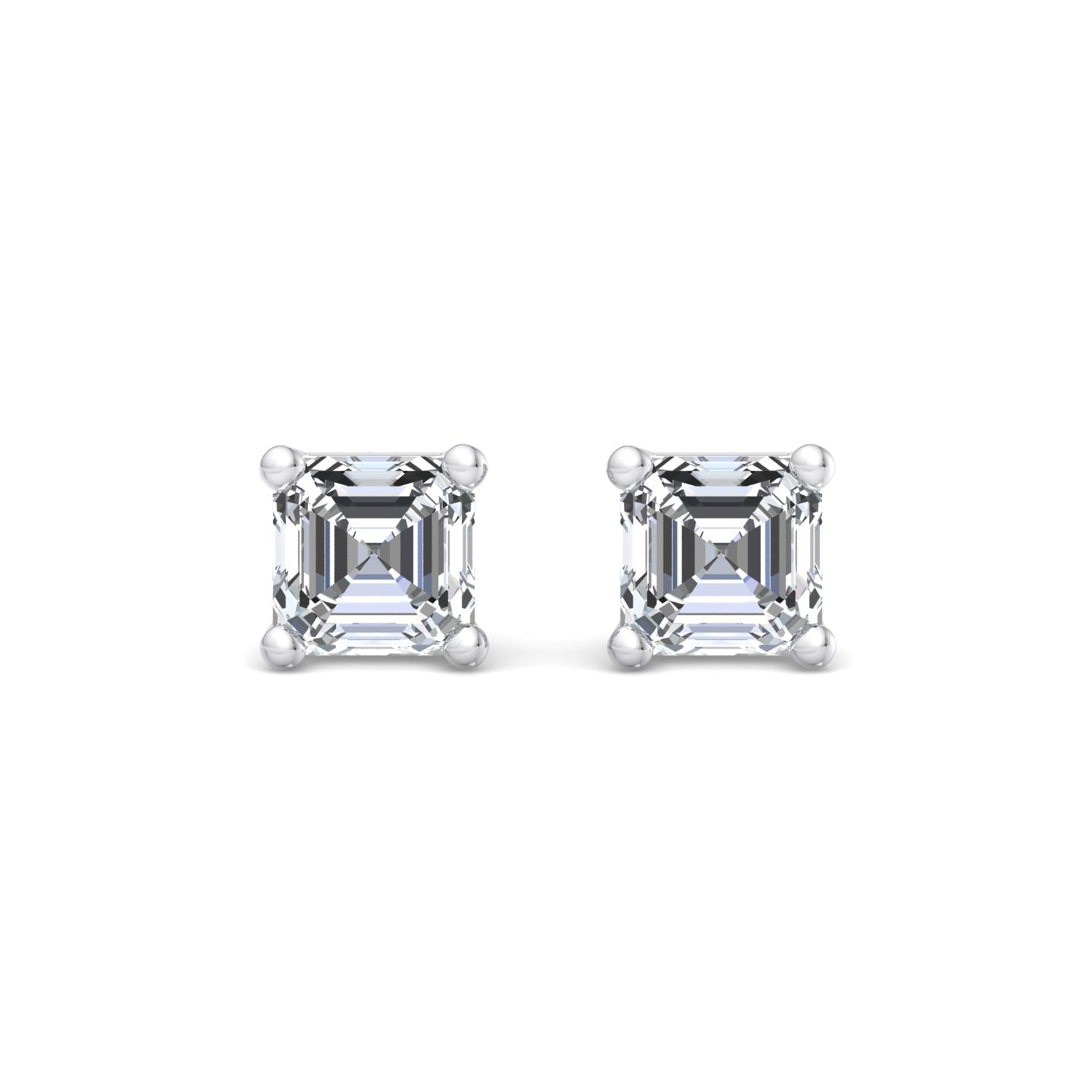 Emerald Cut Diamond Stud Earrings - Krishnashray