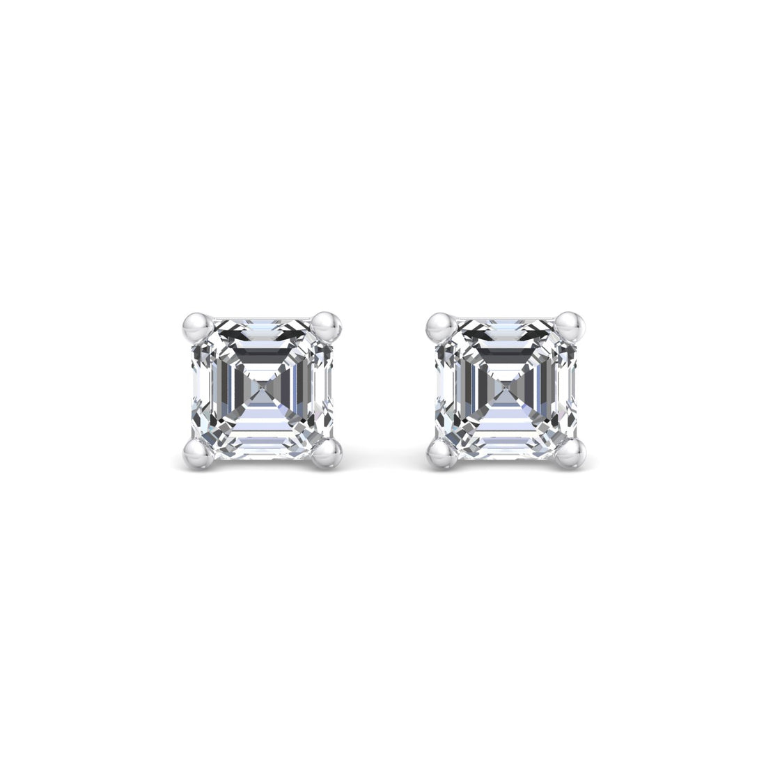Emerald Cut Diamond Stud Earrings - Krishnashray
