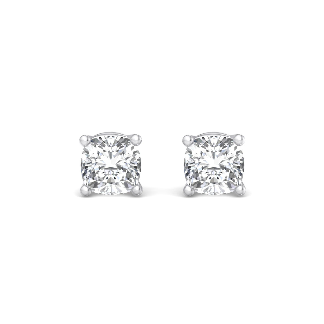 Cushion Cut Diamond Stud Earrings - Krishnashray